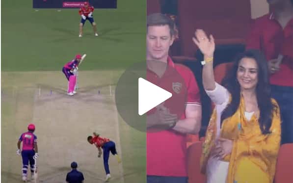 [Watch] Delighted Preity Zinta Waves Her Hand As Kagiso Rabada Executes 'The Jaiswal Trap'